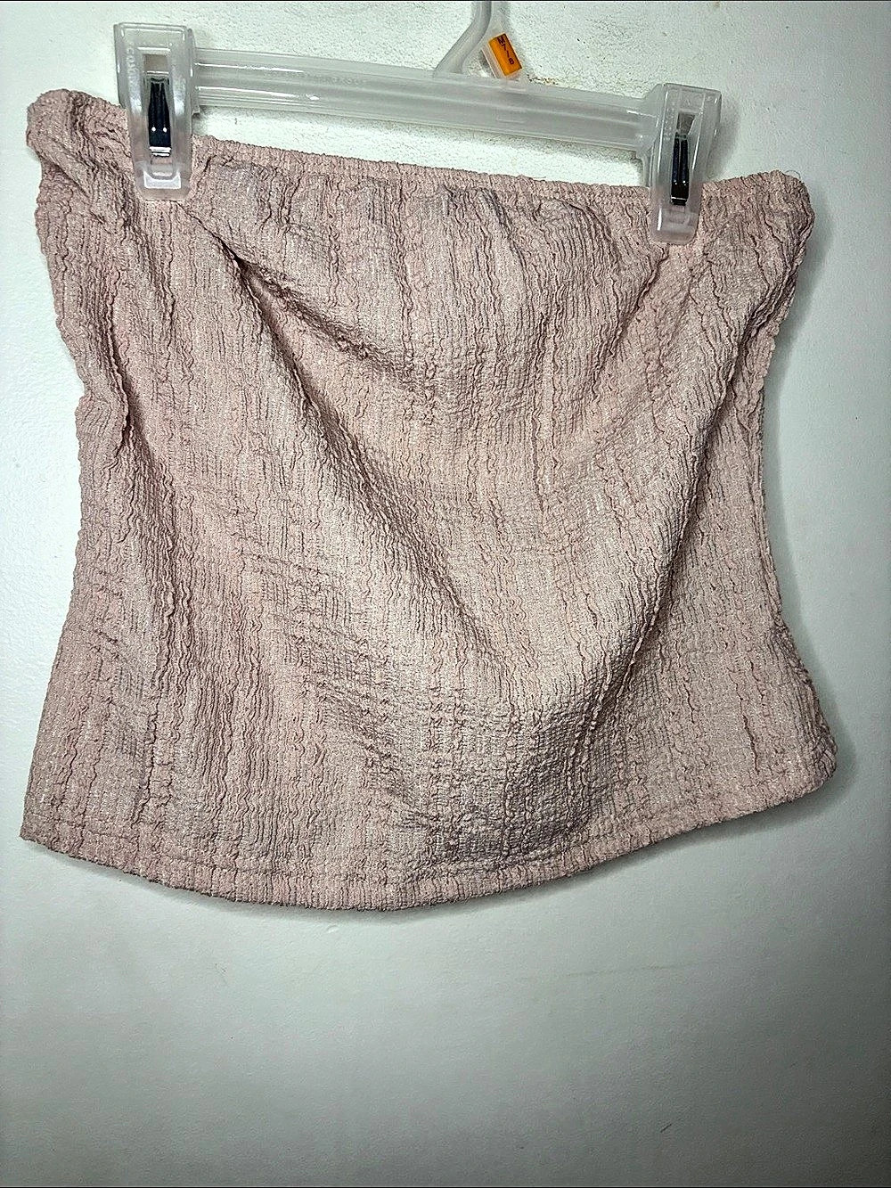 Pink Textured Strapless Tube top but can be used as mini skirt